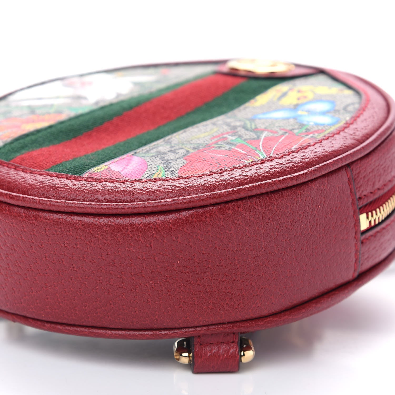 Gucci GG Supreme Monogram Web Flora Mini Ophidia Round Backpack Red 8 of 8