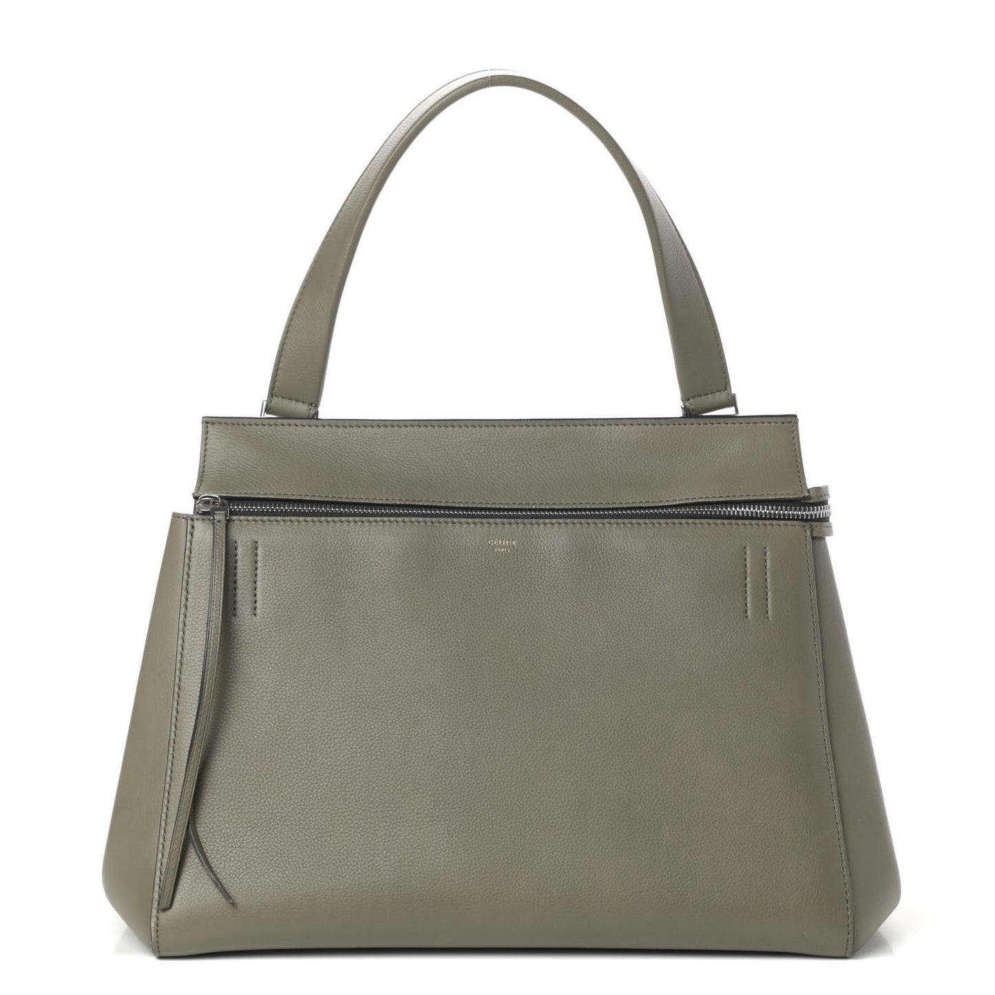 Calfskin Medium Edge Shoulder Bag Khaki