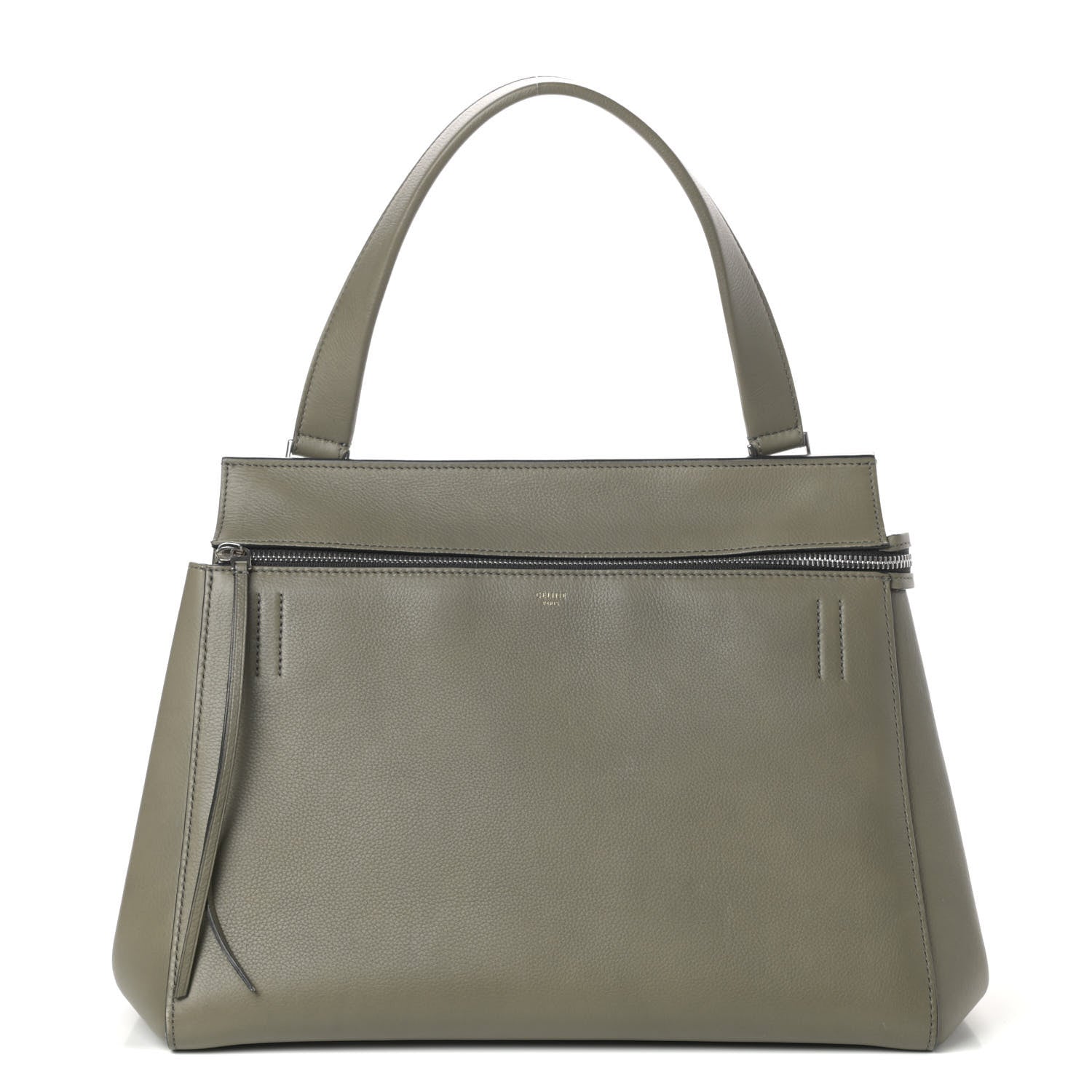 Celine Calfskin Medium Edge Shoulder Bag Khaki 1 of 9