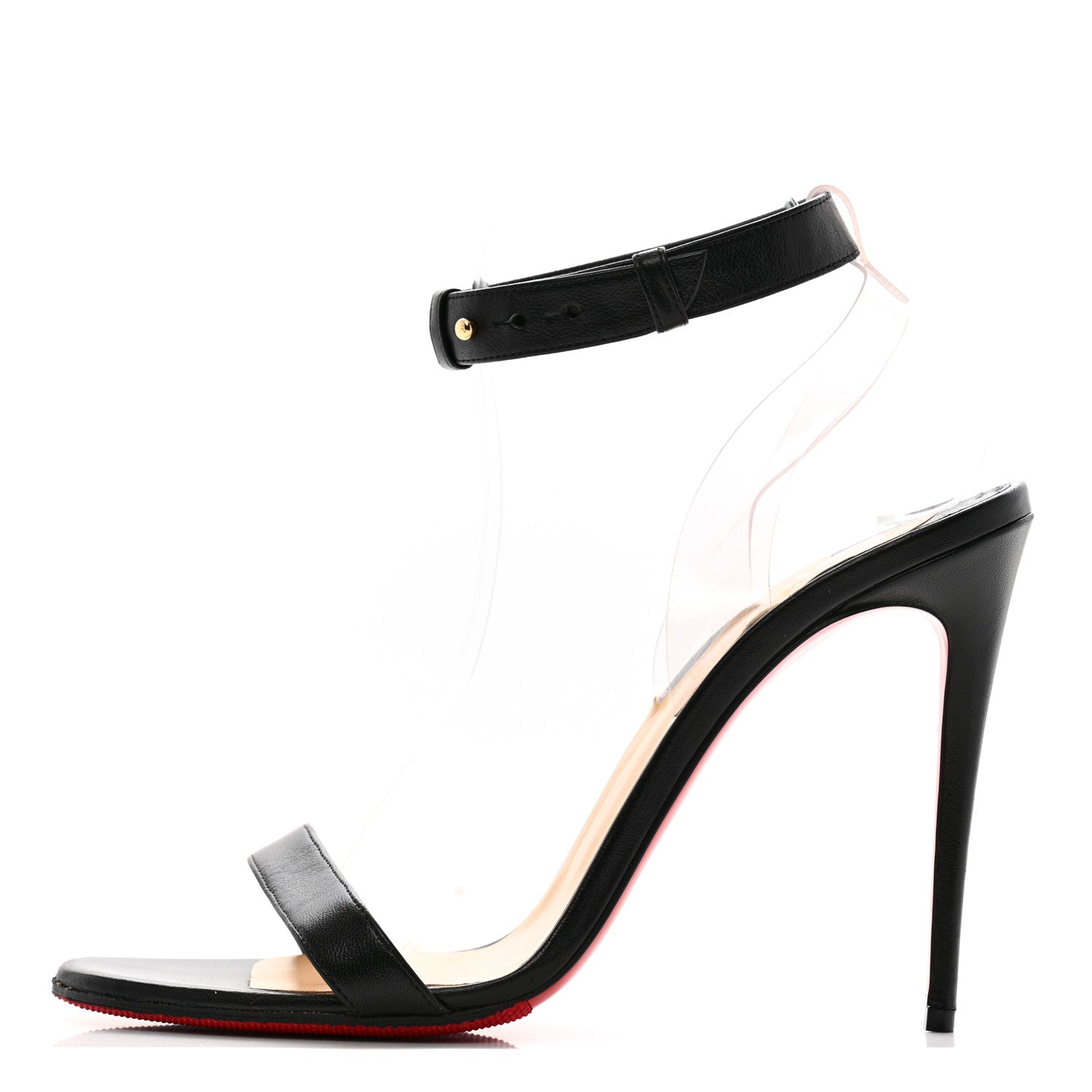 Christian Louboutin Shiny Nappa PVC Jonatina 100 Sandals 40 Black 1 of 9