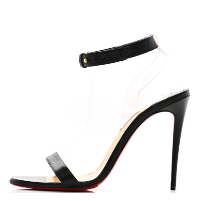 Christian Louboutin Shiny Nappa PVC Jonatina 100 Sandals 40 Black 1 of 9