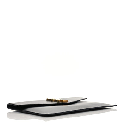 Saint Laurent Smooth Shiny Calfskin Monogram Uptown Pouch Black 6 of 11