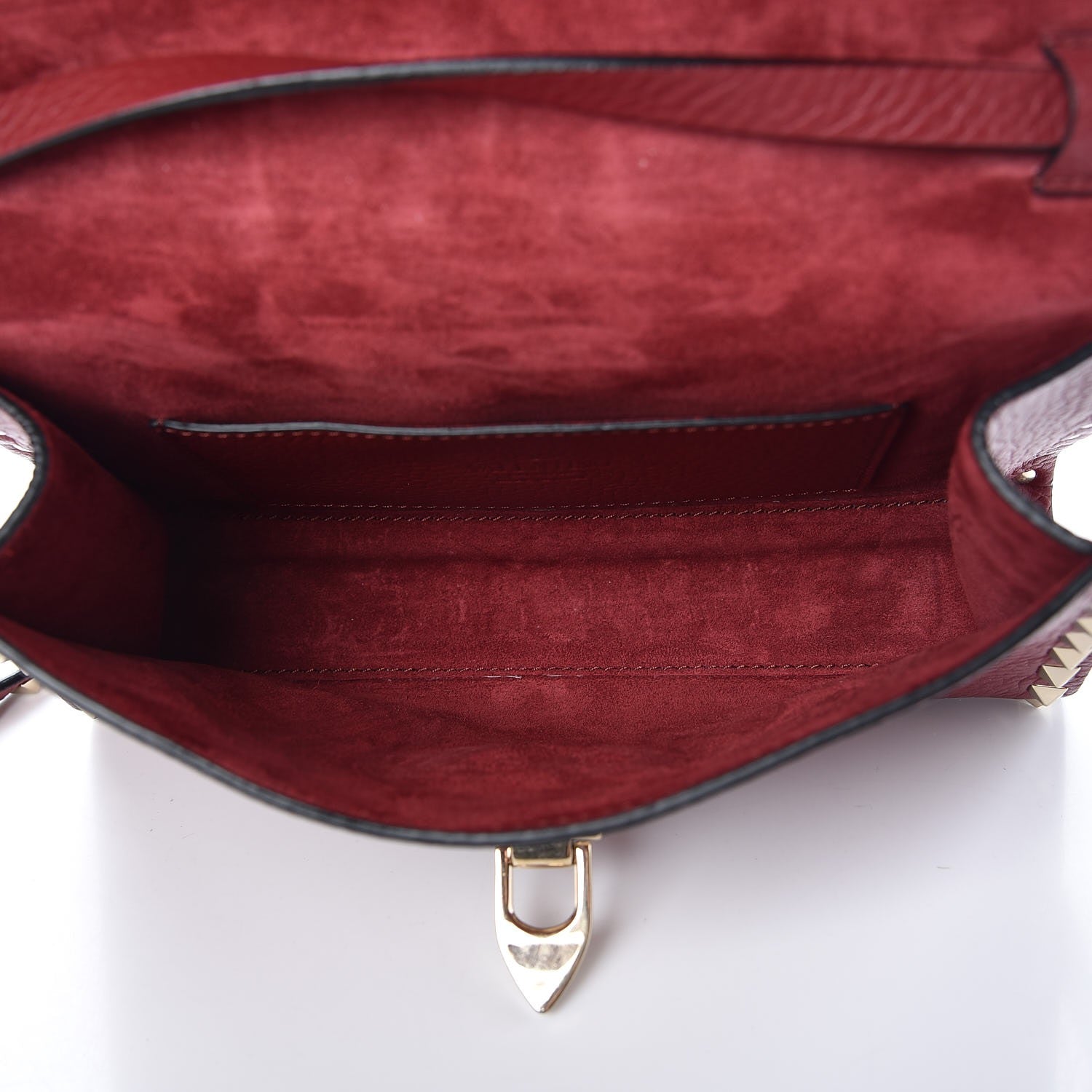 Valentino Garavani Pebbled Calfskin Medium Rockstud Flip Lock Crossbody Bag Red 5 of 7