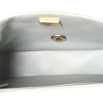 Chanel Lambskin Enamel Pearl Quilted Mini Charm Me Square Flap Light Blue 5 of 10