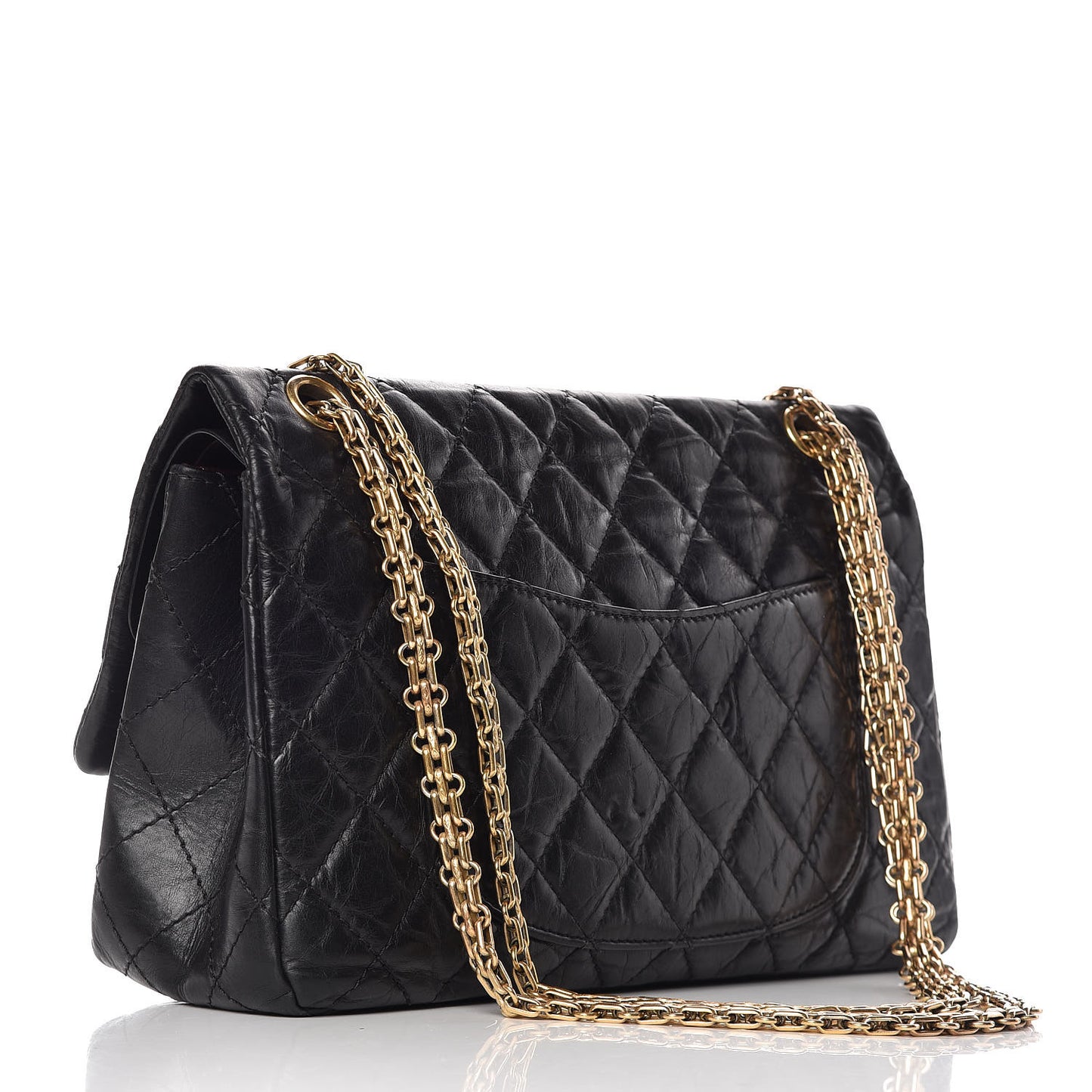 Aged Calfskin Quilted 2.55 Reissue 226 Flap Black