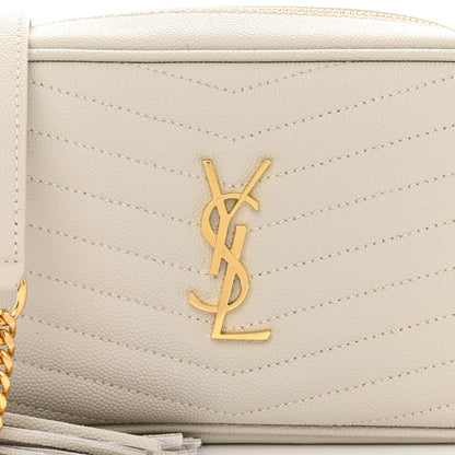 Saint Laurent Grain De Poudre Matelasse Monogram Mini Lou Camera Bag Crema Soft 8 of 11