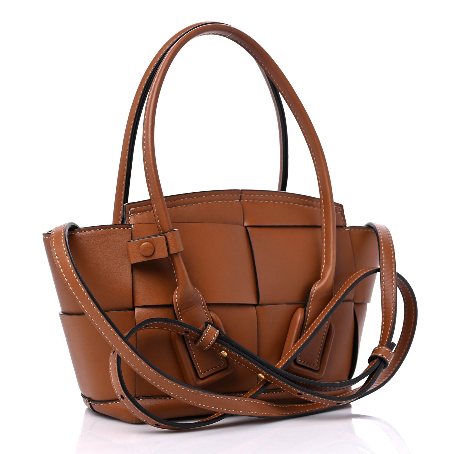 French Calfskin Maxi Intrecciato Mini Arco Wood