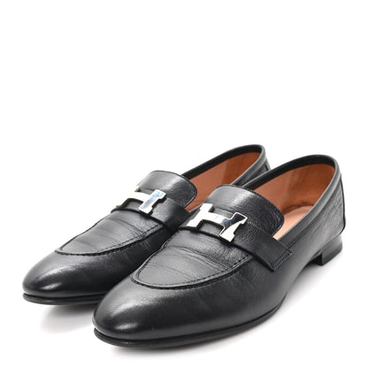 Hermes Goatskin Womens Paris Loafers 40 Black 4 of 11