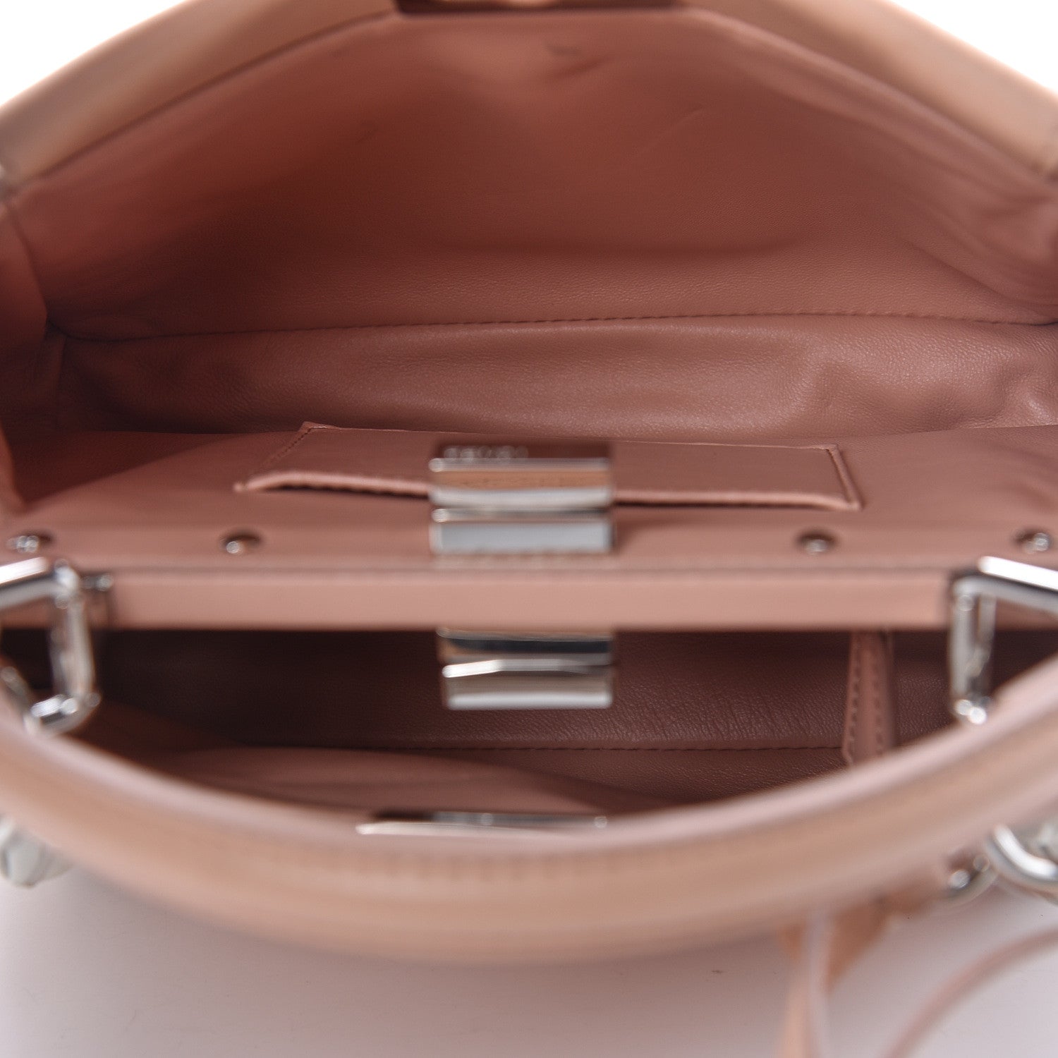 Fendi Nappa Rosebud Mini Peekaboo Iconic Satchel Baby Pink 7 of 20