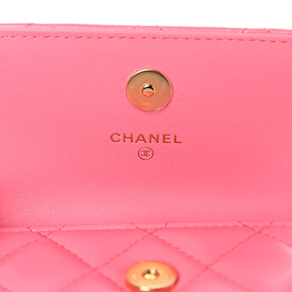 Chanel Lambskin Quilted CC Hook Card Holder Pink 6 of 11