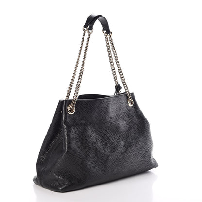 Gucci Pebbled Calfskin Medium Soho Chain Shoulder Bag Black 3 of 10