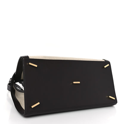 Salvatore Ferragamo Calfskin Canvas Medium Hug Bag Natural Testa Di Moro 4 of 8