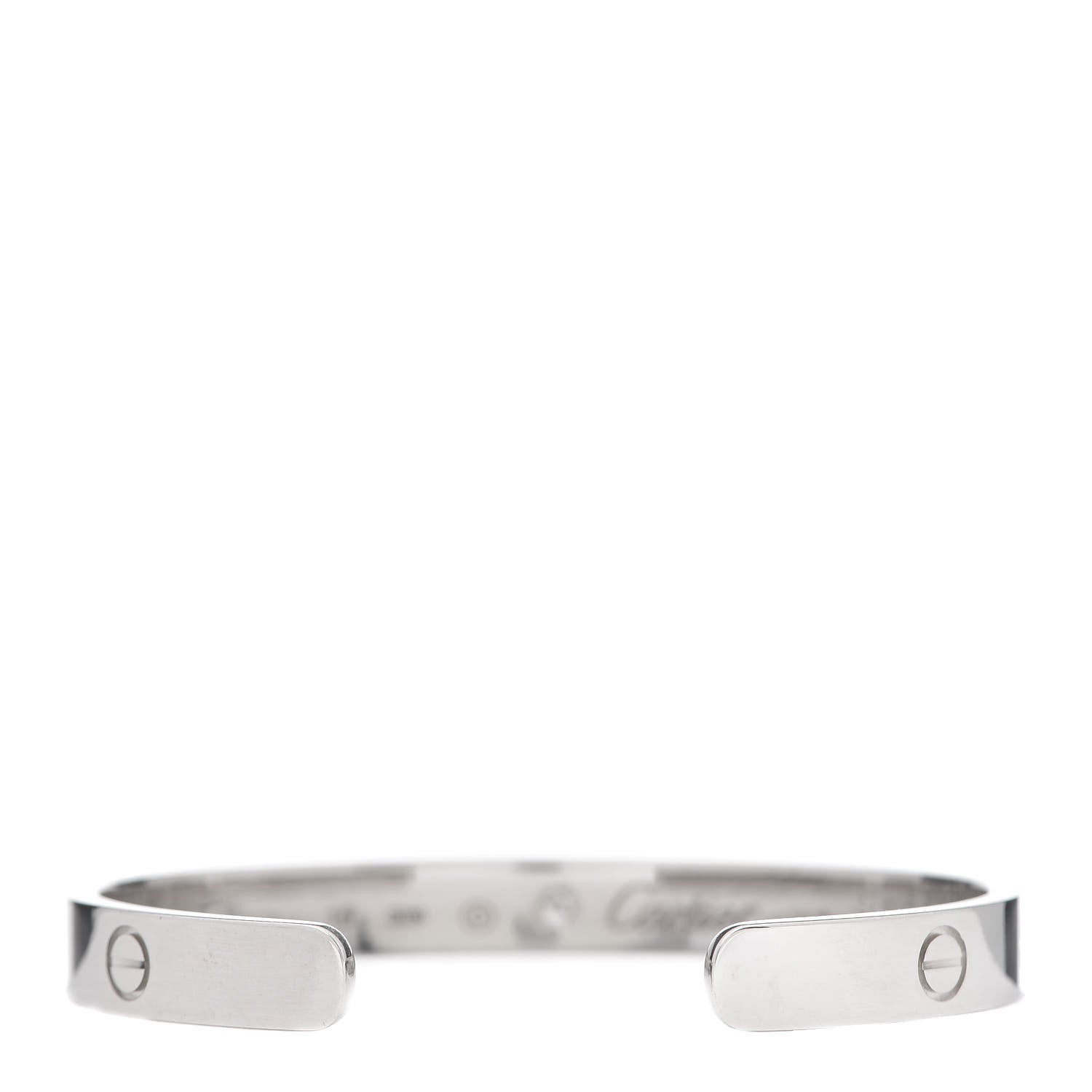 Cartier 18K White Gold 1 Diamond LOVE Cuff Bracelet 16 3 of 5