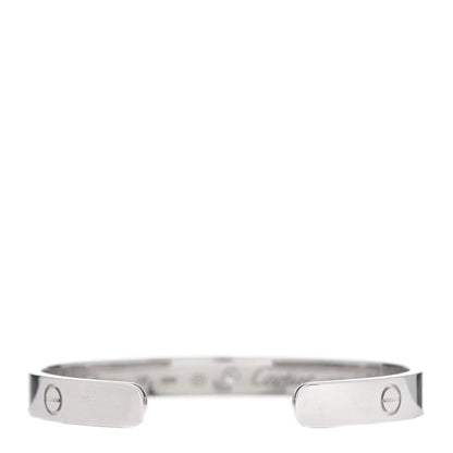 Cartier 18K White Gold 1 Diamond LOVE Cuff Bracelet 16 3 of 5