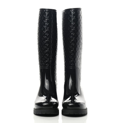 Louis Vuitton Rubber Embossed Monogram Splash Rain Boots 41 Black 2 of 10