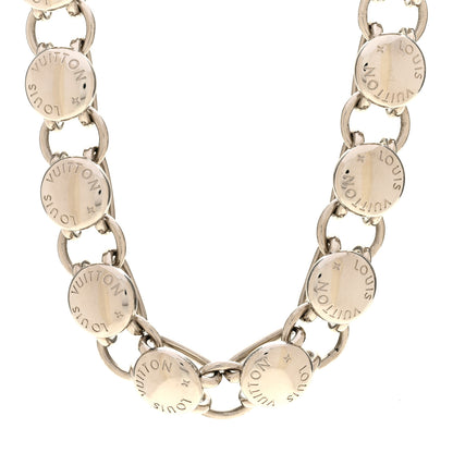Louis Vuitton Metal LV Studs Necklace Silver 4 of 6