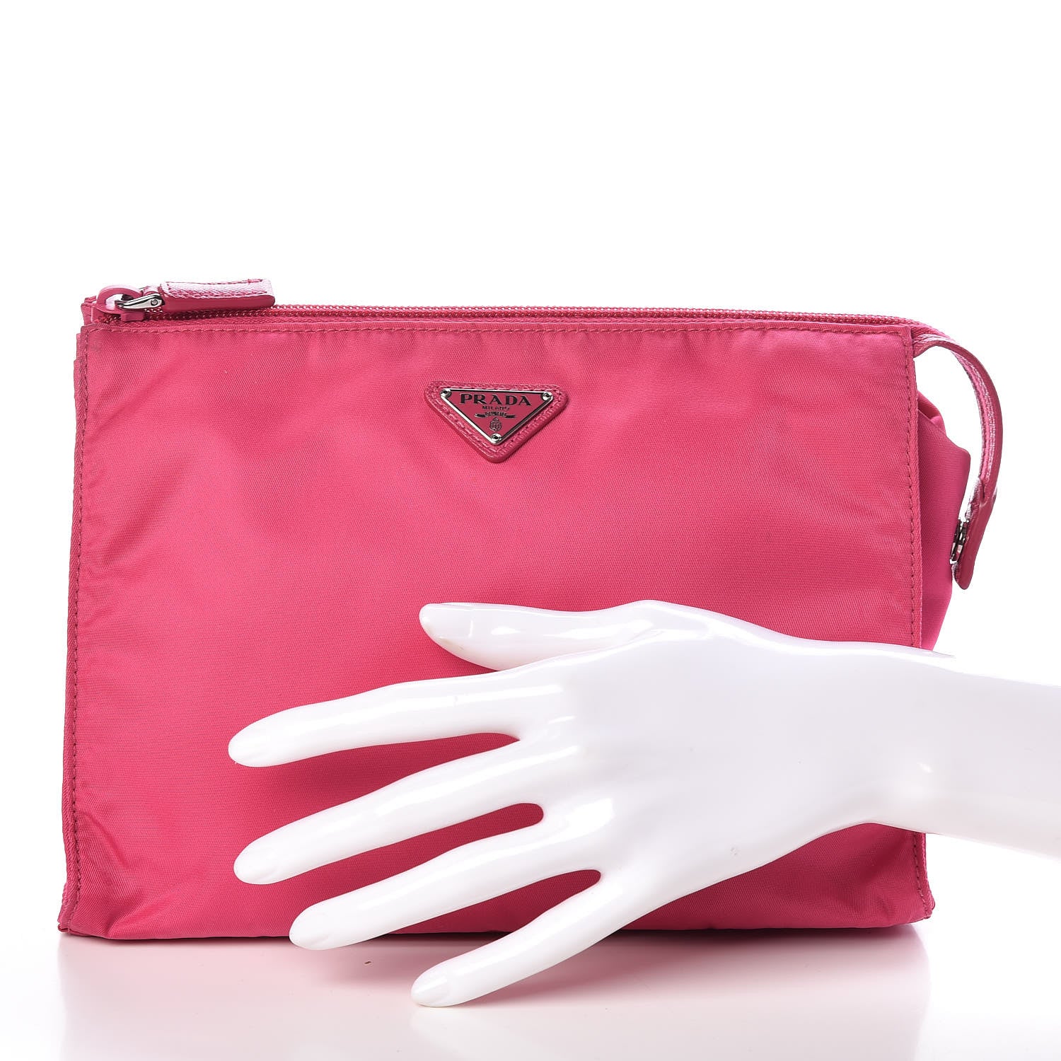 Prada Nylon Vela Cosmetic Pouch Fuxia 2 of 8