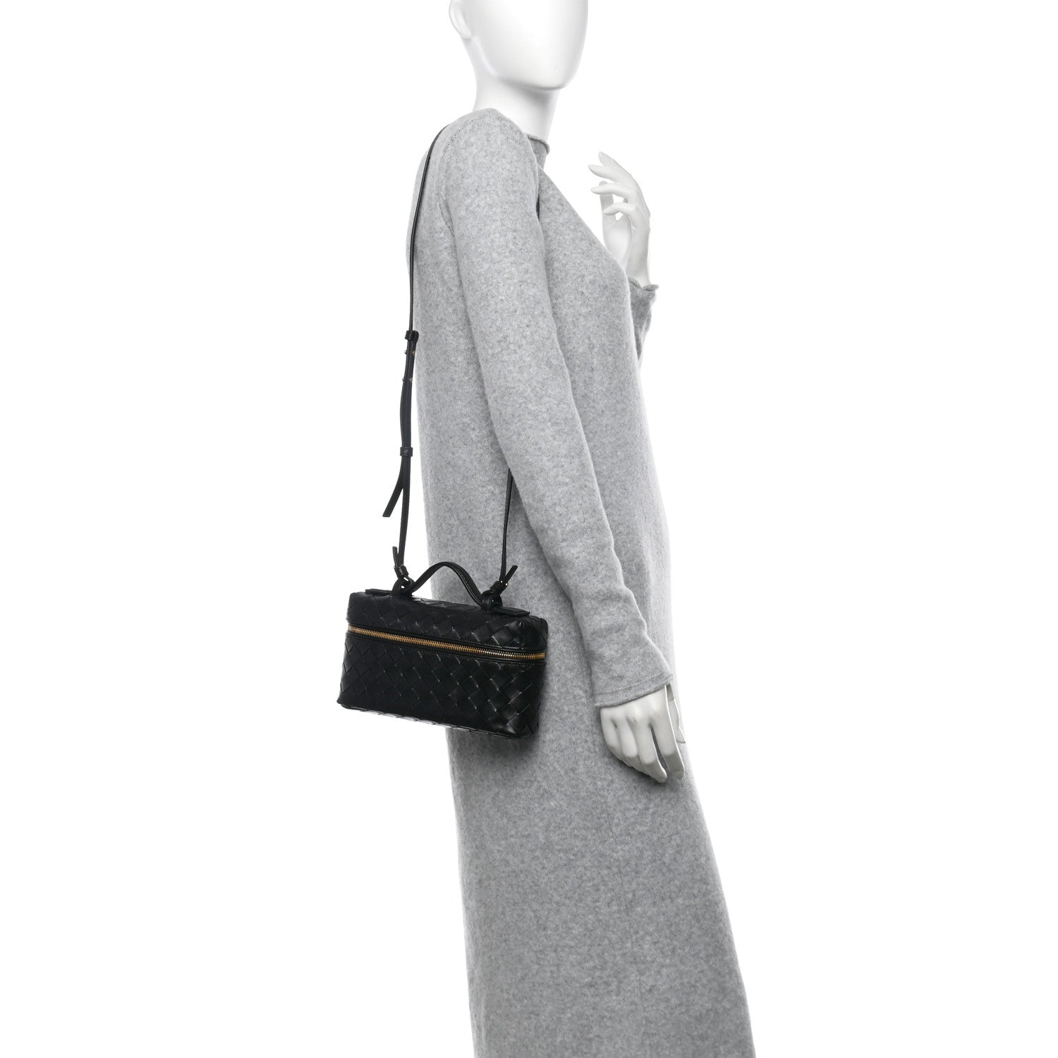 Bottega Veneta Calfskin Intrecciato Bang Bang Vanity Case Black 2 of 10