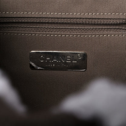 Chanel Glazed Calfskin Shearling Quilted Small Mountain Backpack Brown White 6 of 9