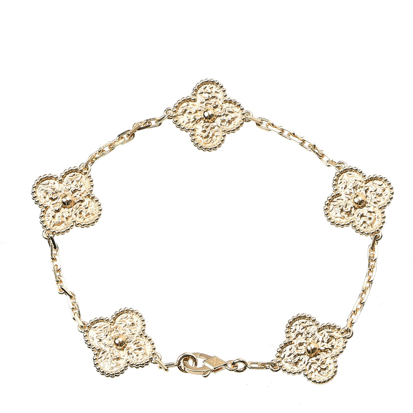 18K Yellow Gold 5 Motifs Vintage Alhambra Bracelet