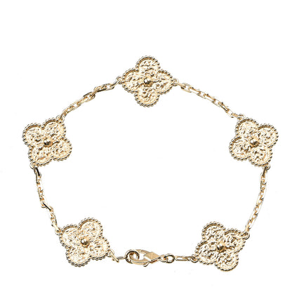Van Cleef & Arpels 18K Yellow Gold 5 Motifs Vintage Alhambra Bracelet 2 of 5