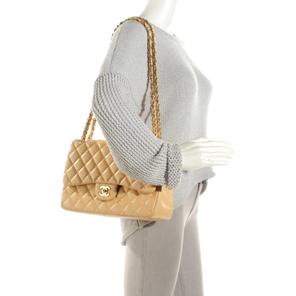 Chanel Lambskin Quilted Jumbo Double Flap Beige 2 of 8