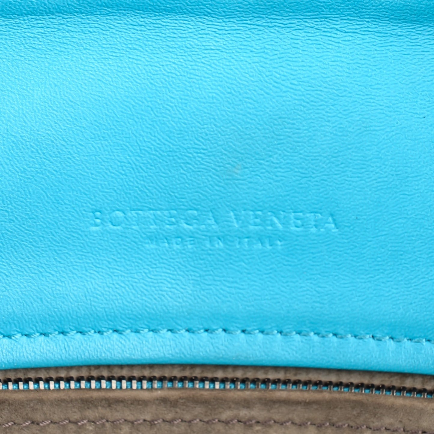 Nappa Intrecciato Shoulder Bag Turquoise