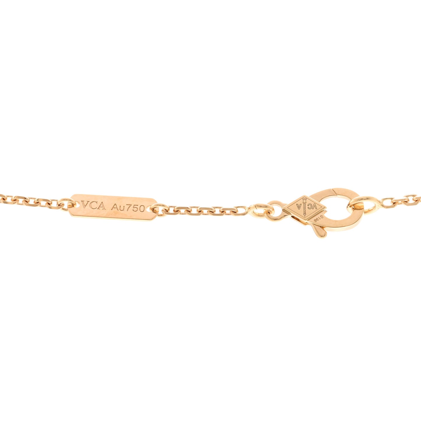 18K Yellow Gold Guilloche Vintage Alhambra Pendant Necklace