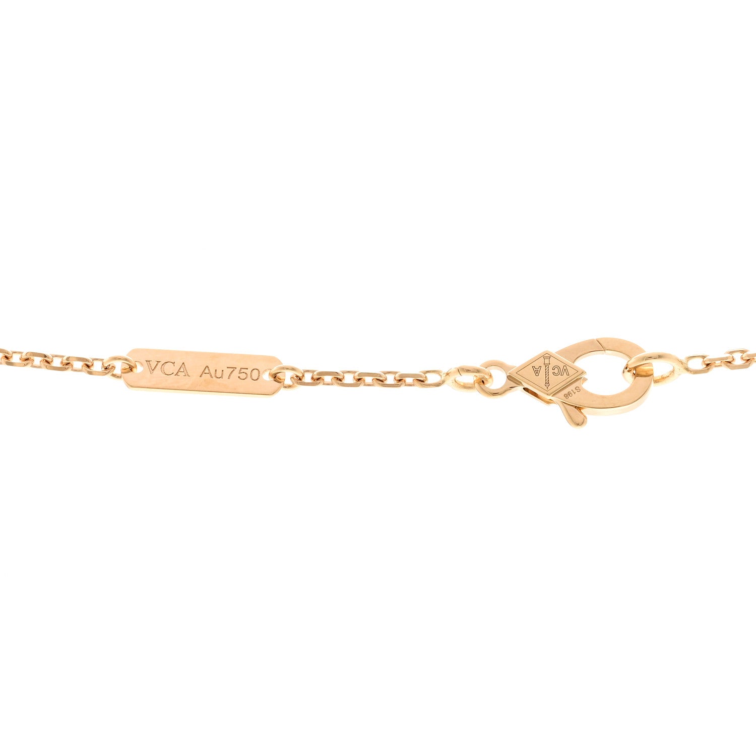 Van Cleef & Arpels 18K Yellow Gold Guilloche Vintage Alhambra Pendant Necklace 4 of 5