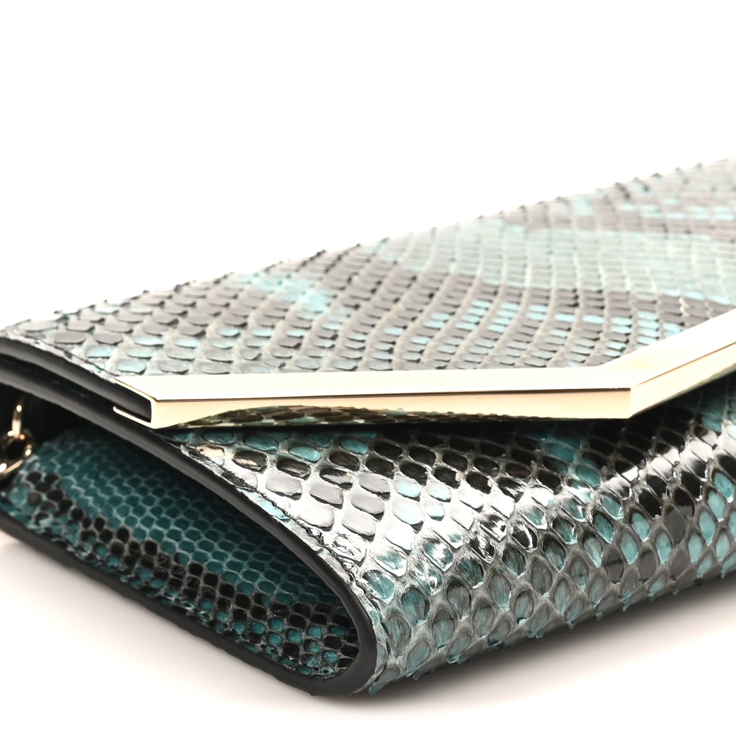 Jimmy Choo Snakeskin Emmie Clutch Blue 8 of 9