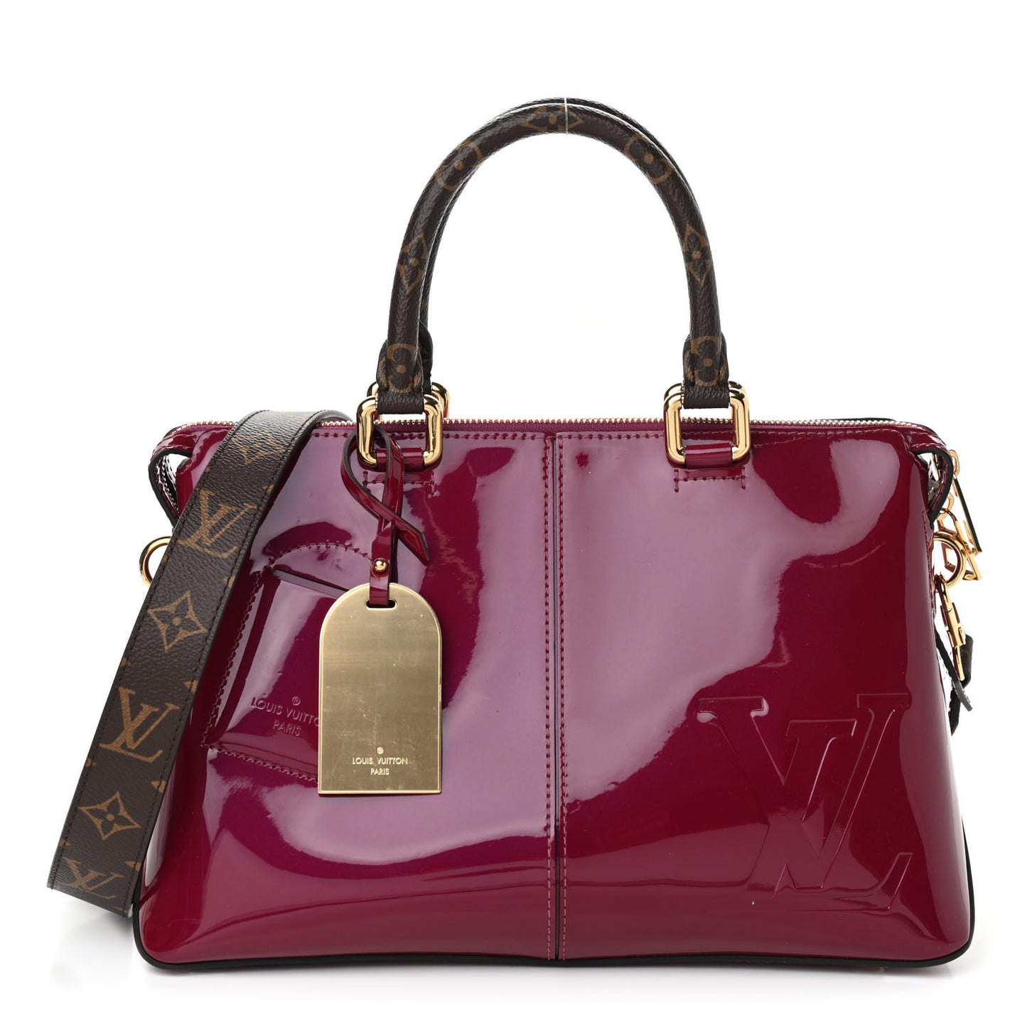 Patent Calfskin Miroir Tote Magenta