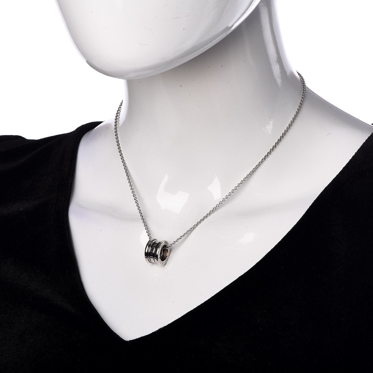 Bulgari 18K White Gold B.Zero1 Pendant Necklace 2 of 6
