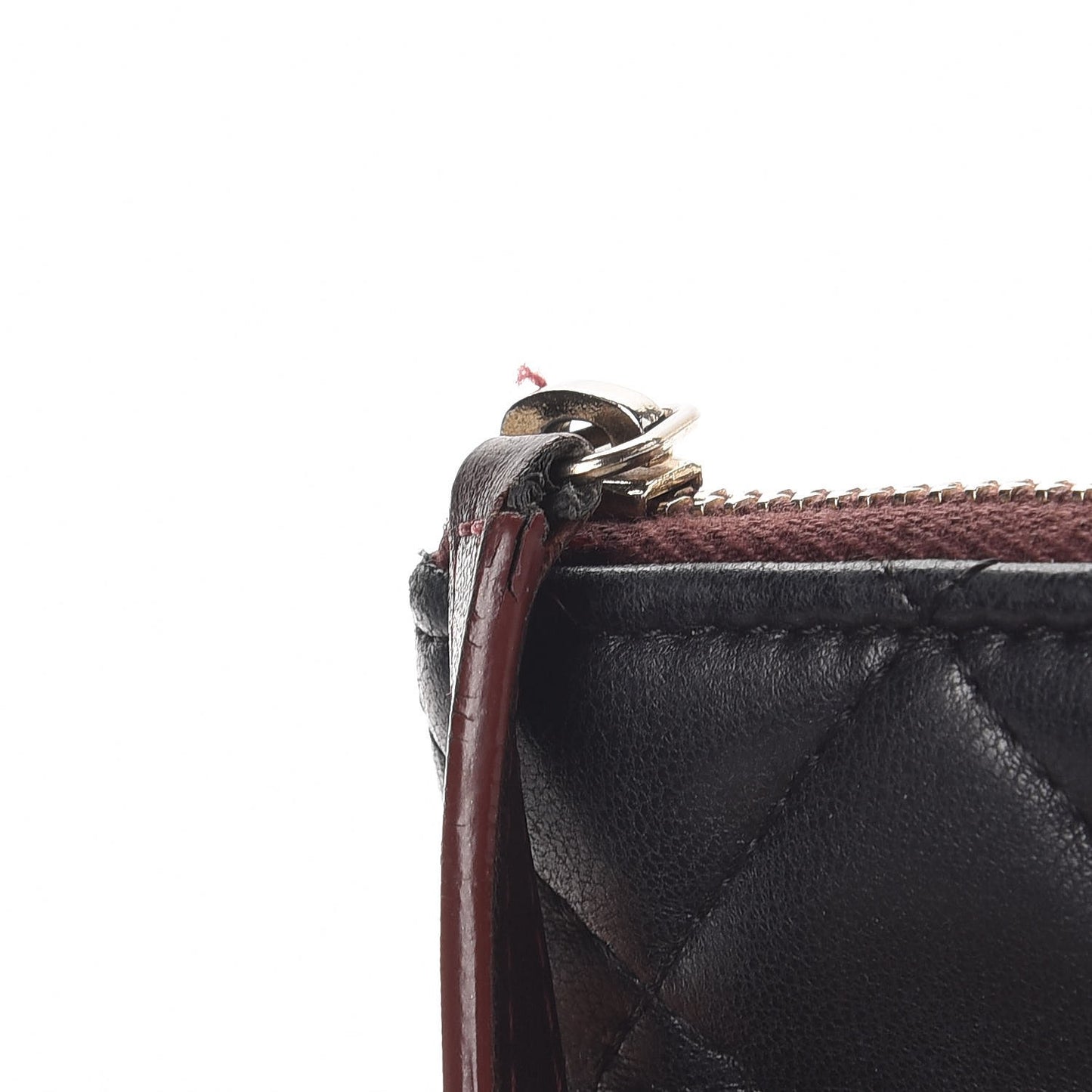 Lambskin Quilted Medium Cosmetic Case Black