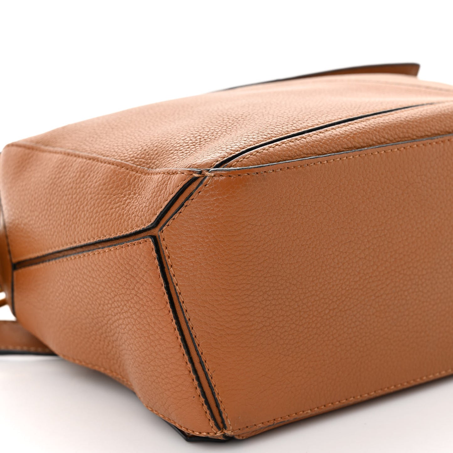 Grained Calfskin Small Puzzle Bag Tan