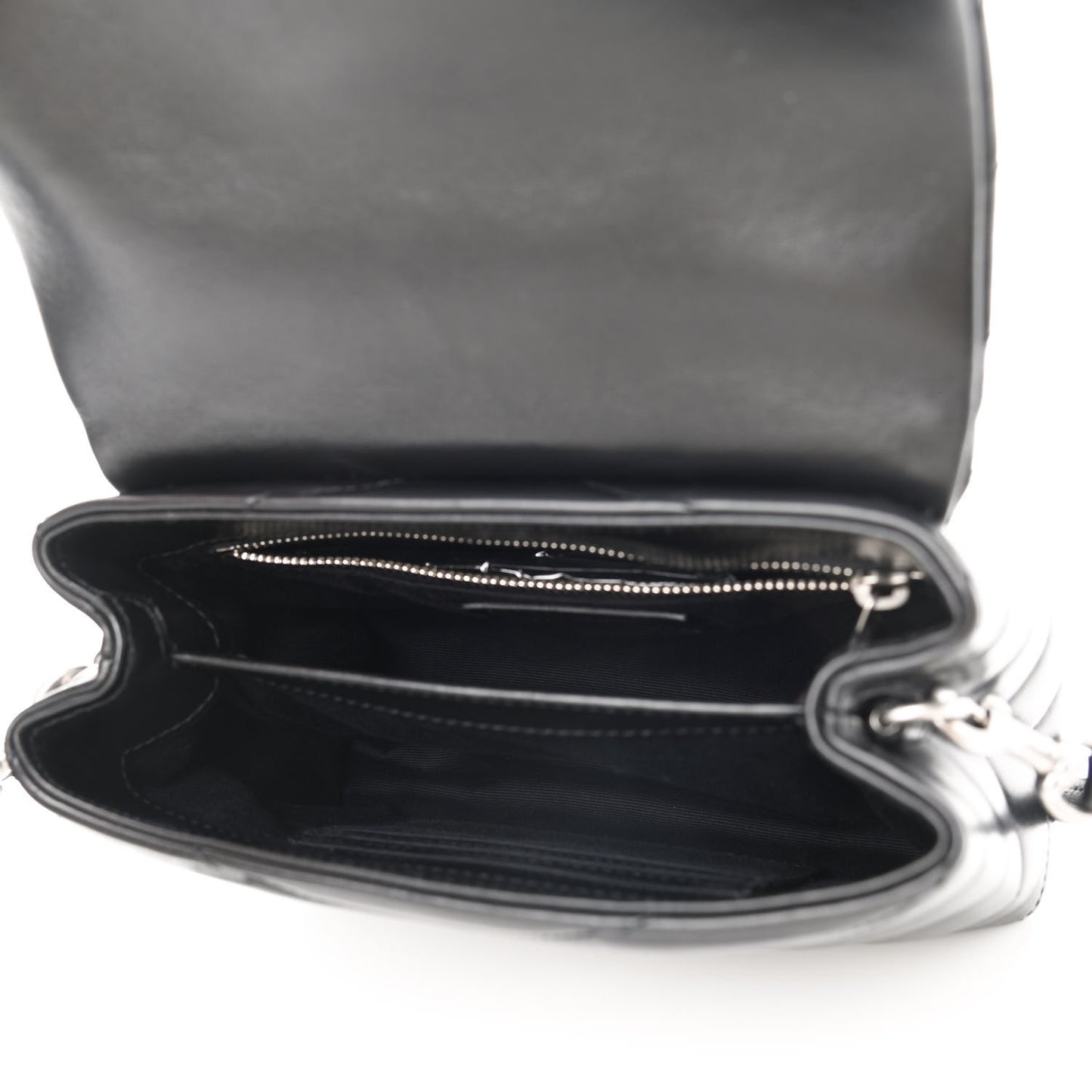 Calfskin Y Quilted Monogram Toy Loulou Crossbody Bag Black