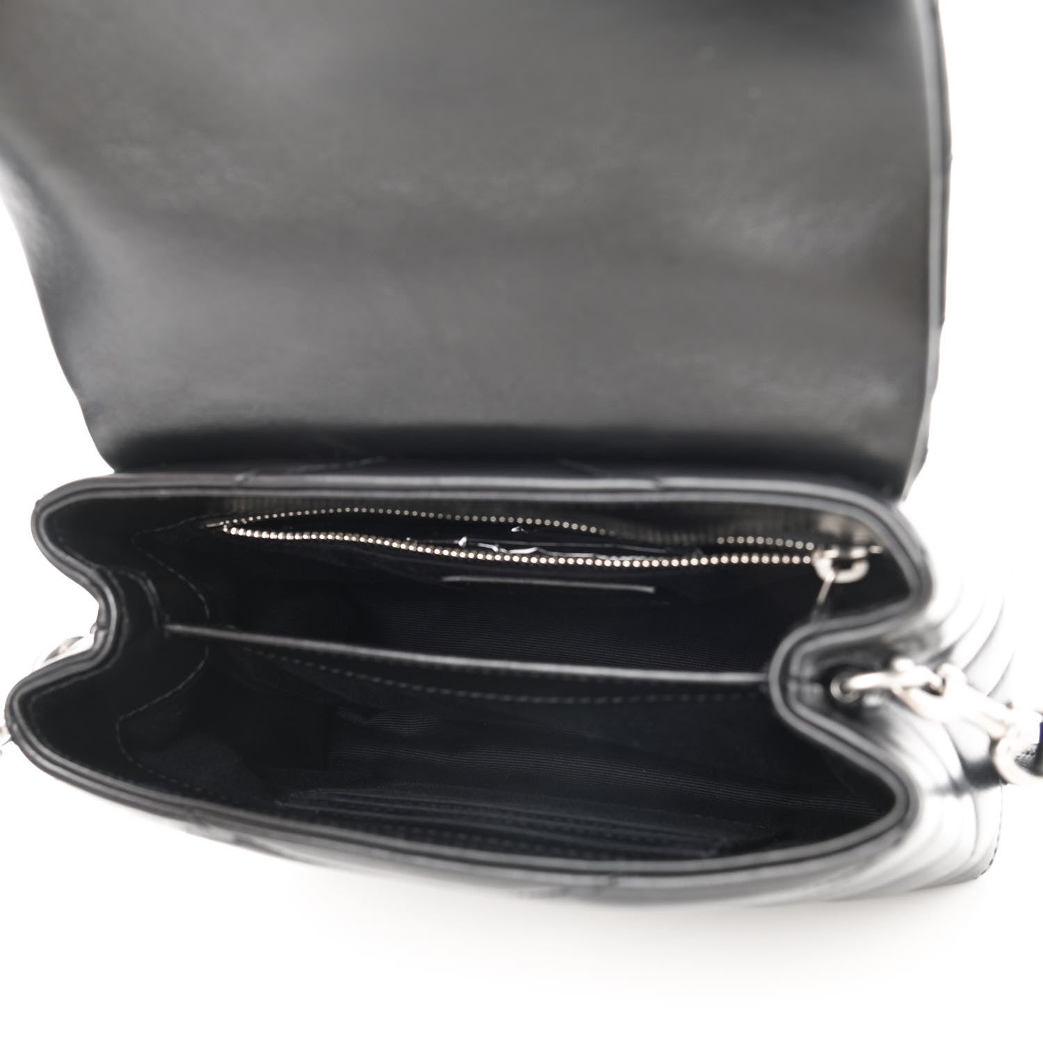 Saint Laurent Calfskin Y Quilted Monogram Toy Loulou Crossbody Bag Black 7 of 9