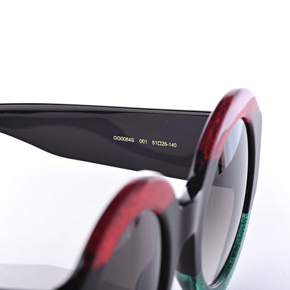 Gucci Acetate Round GG0084S Sunglasses Black Red Green 7 of 8