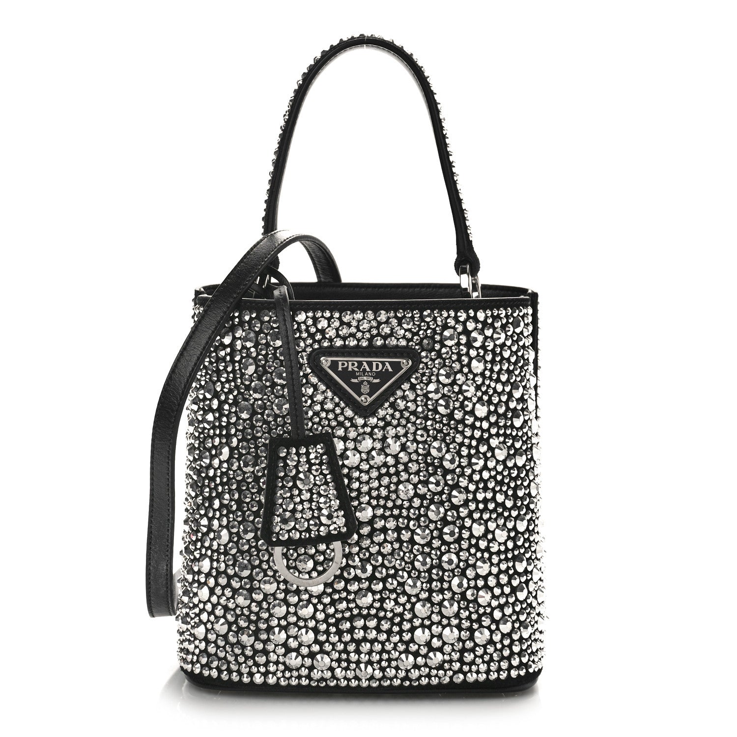 Prada Satin Crystal Small Panier Bucket Bag Metal 1 of 8