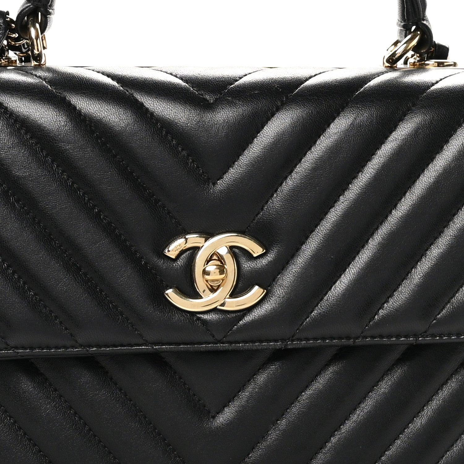 Chanel Lambskin Chevron Quilted Medium Trendy CC Dual Handle Flap Bag Black 8 of 10
