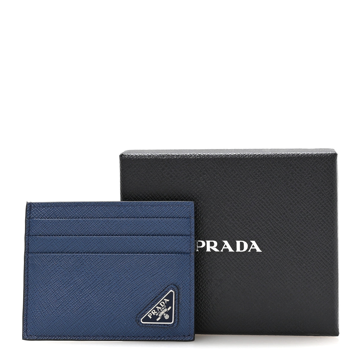 Saffiano Triangle Card Case Blue
