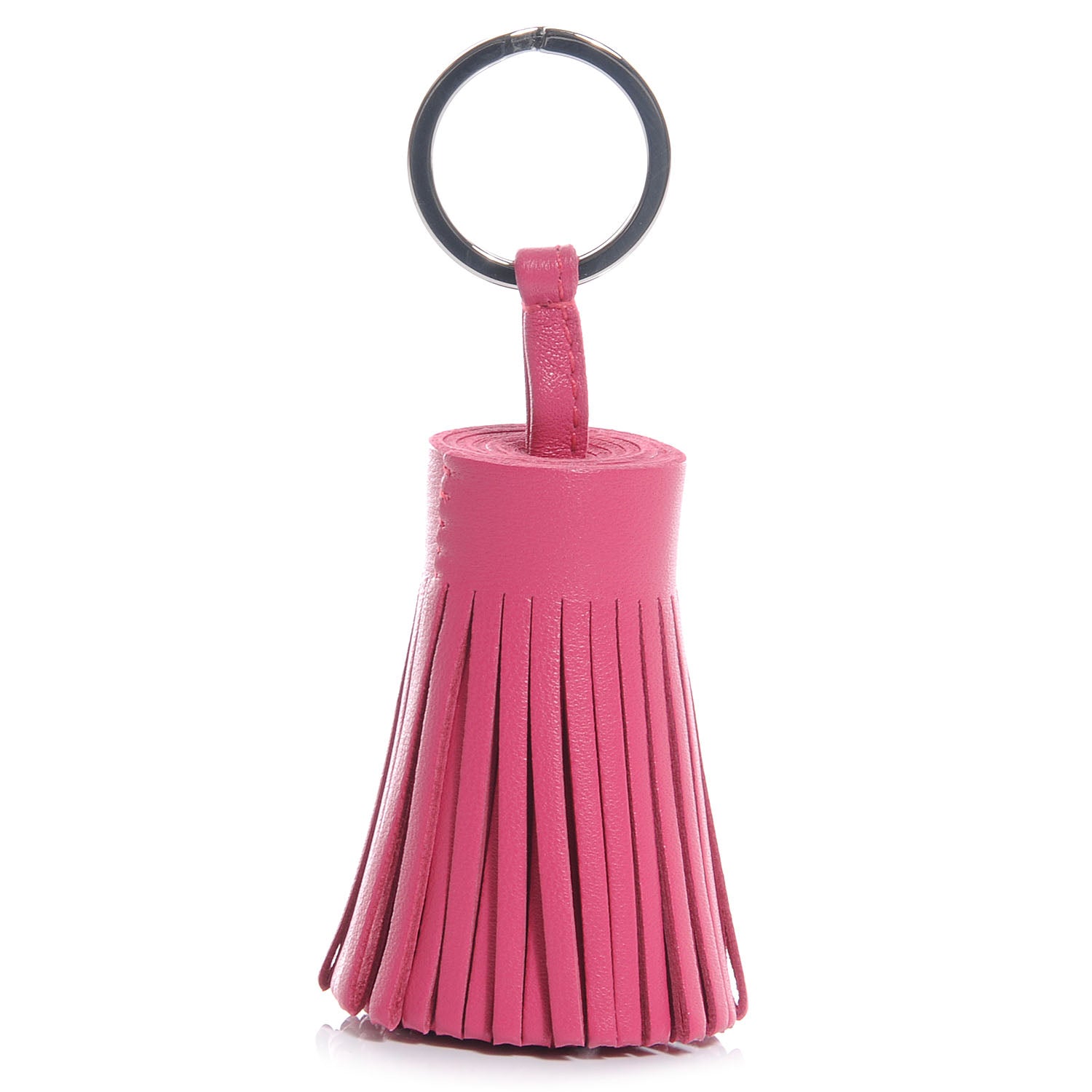 Hermes Lambskin Carmen Tassel Key Holder Fuchsia 1 of 5