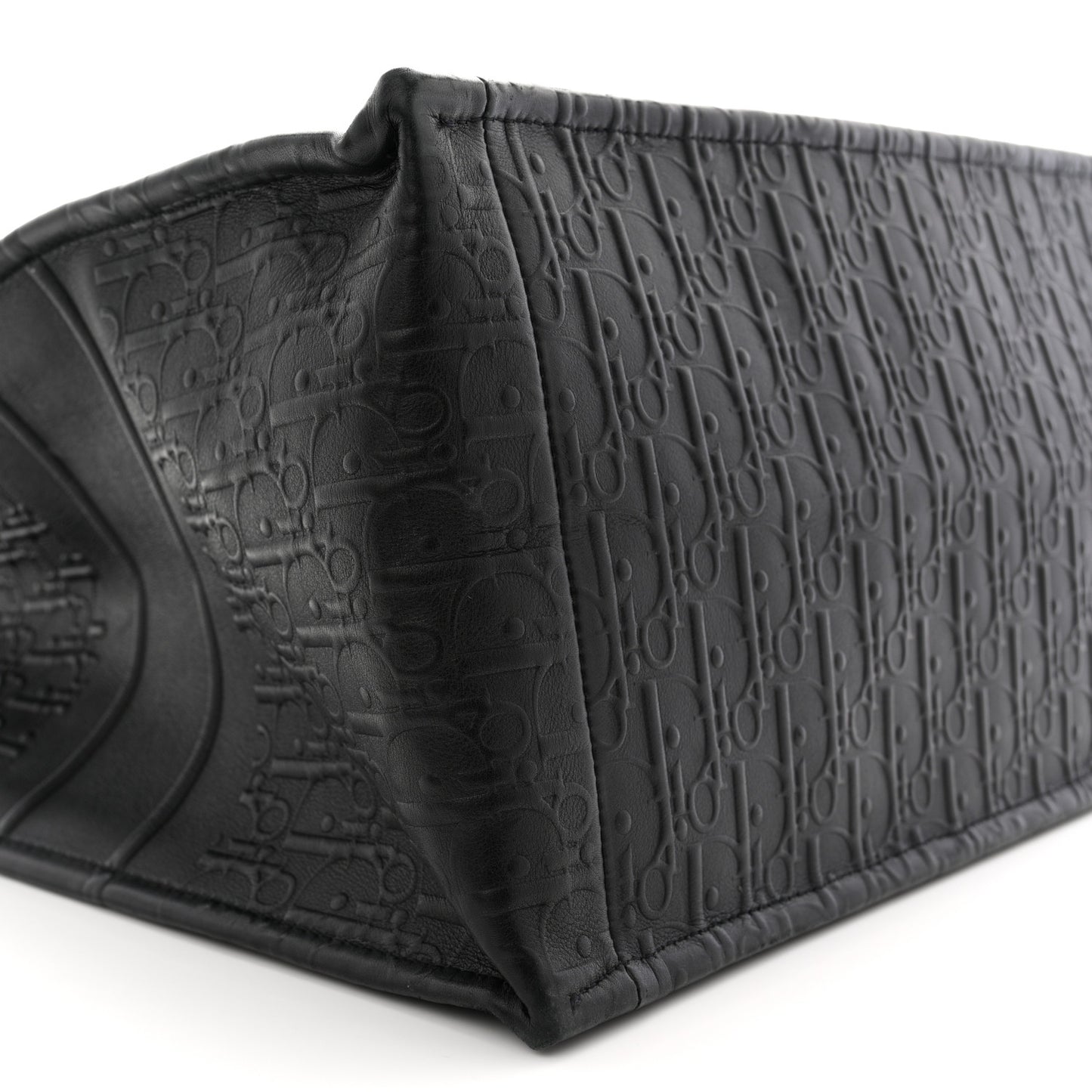 Oblique Calfskin Embossed Large Book Tote TBlack