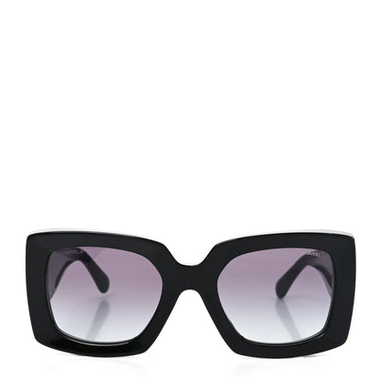 Chanel Acetate Rectangle Sunglasses 5435-A Black 2 of 7