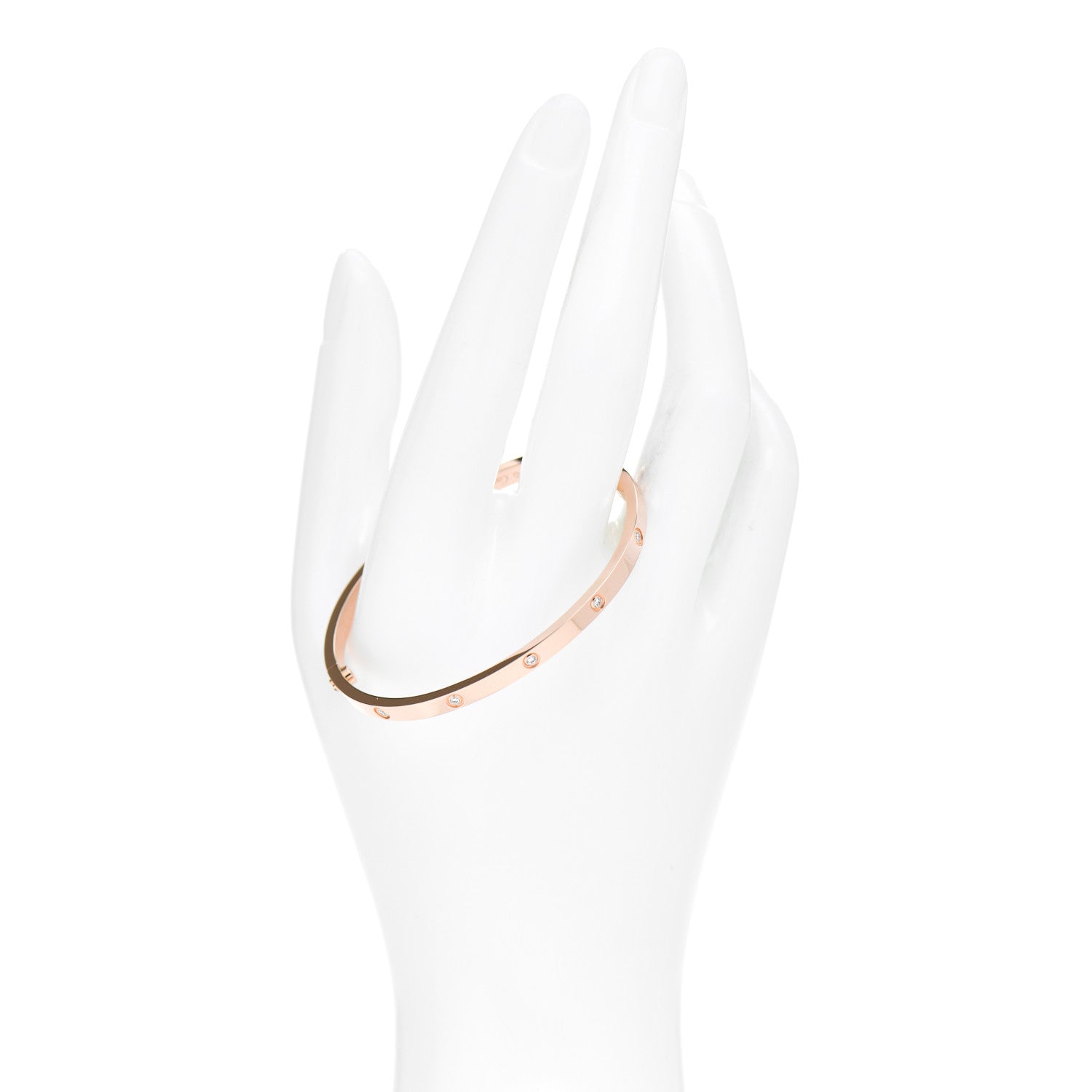 Cartier 18K Pink Gold 10 Diamond Small LOVE Bracelet 16 2 of 5