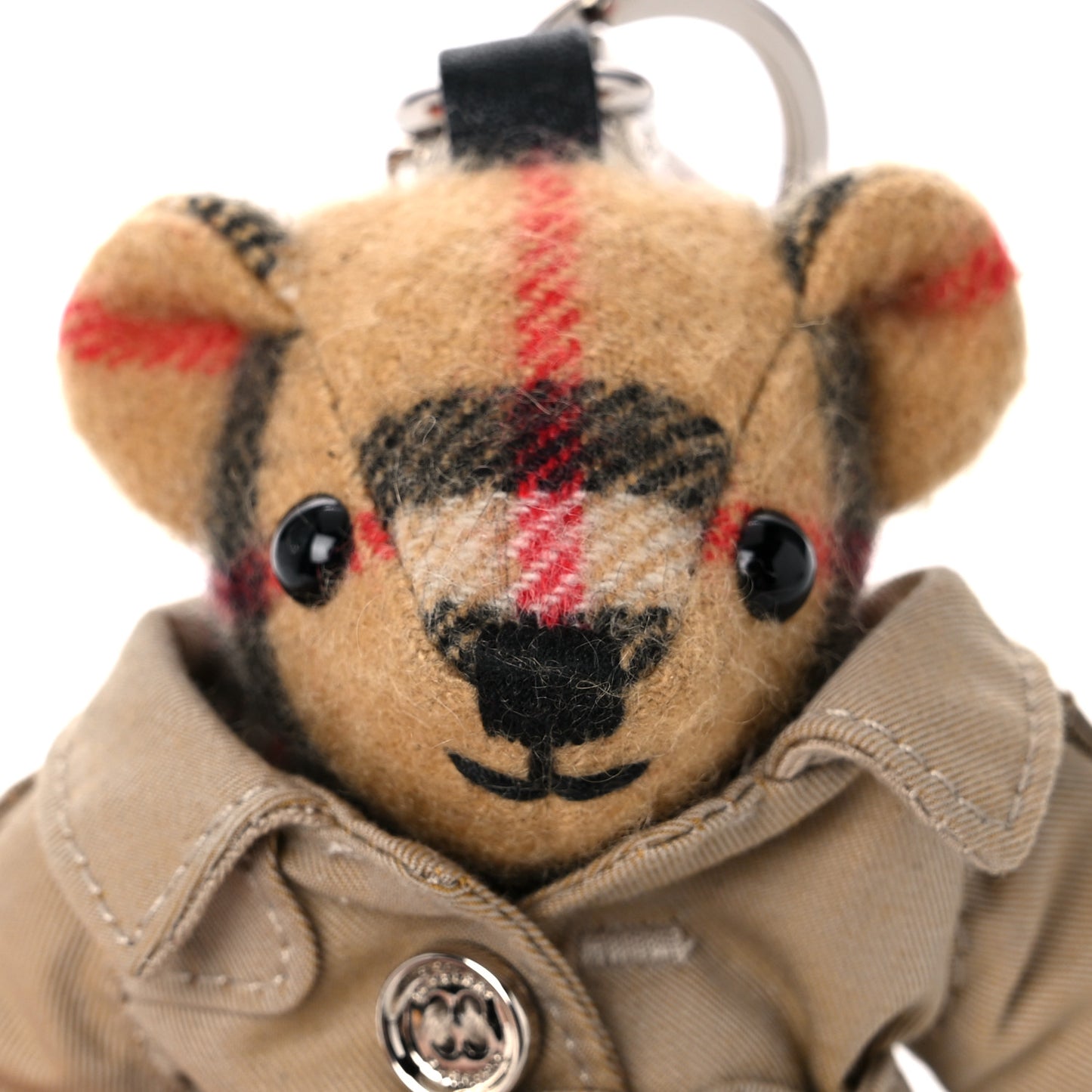 Thomas Check Trench Teddy Bear Keychain Charm Camel