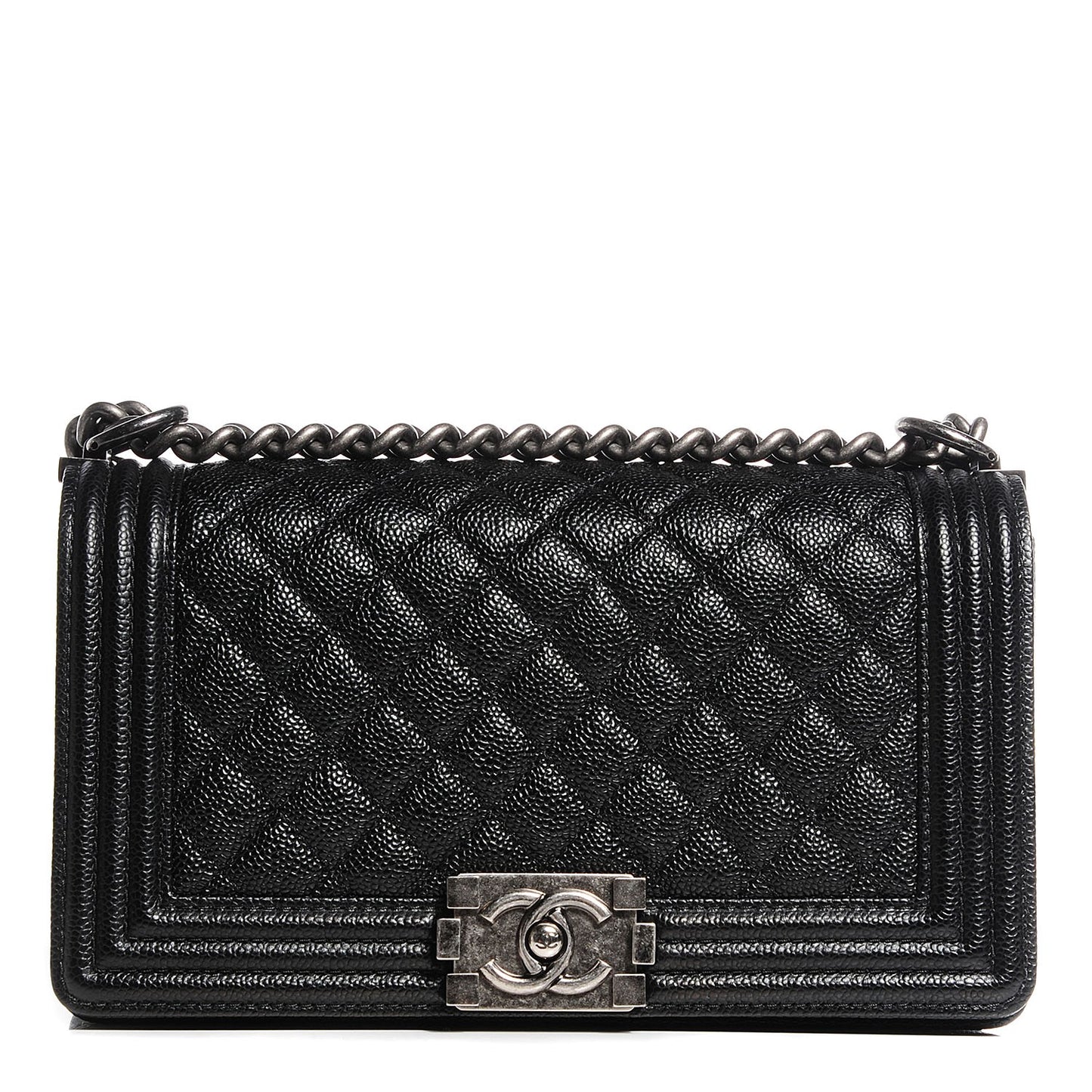Caviar Quilted Medium Boy Flap Black