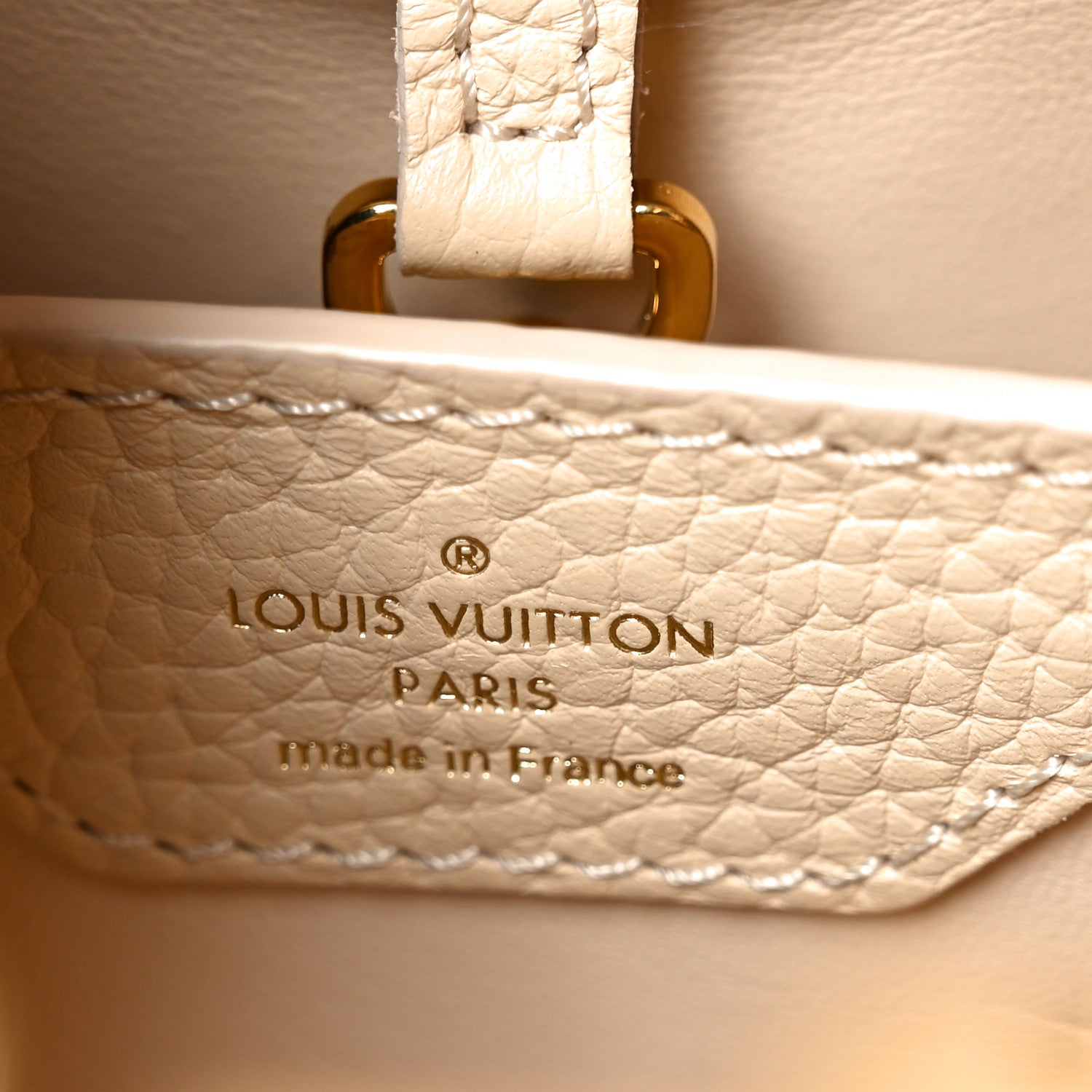 Louis Vuitton Tweed Taurillon Capucines BB Beige 6 of 9