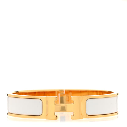 Hermes Enamel Narrow Clic Clac H Bracelet PM White 1 of 5