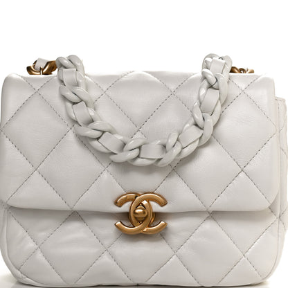 Chanel Lambskin Quilted Mini Lacquered Chain Flap White 9 of 9