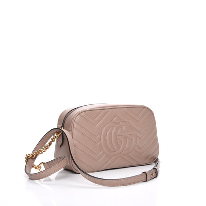 Gucci Calfskin Matelasse Small GG Marmont Chain Shoulder Bag Taupe 3 of 8